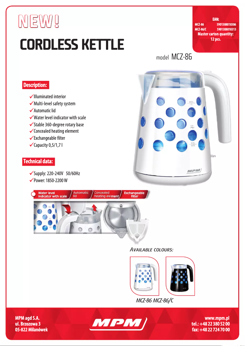 Image de la première page du manuel de l'appareil MCZ-86