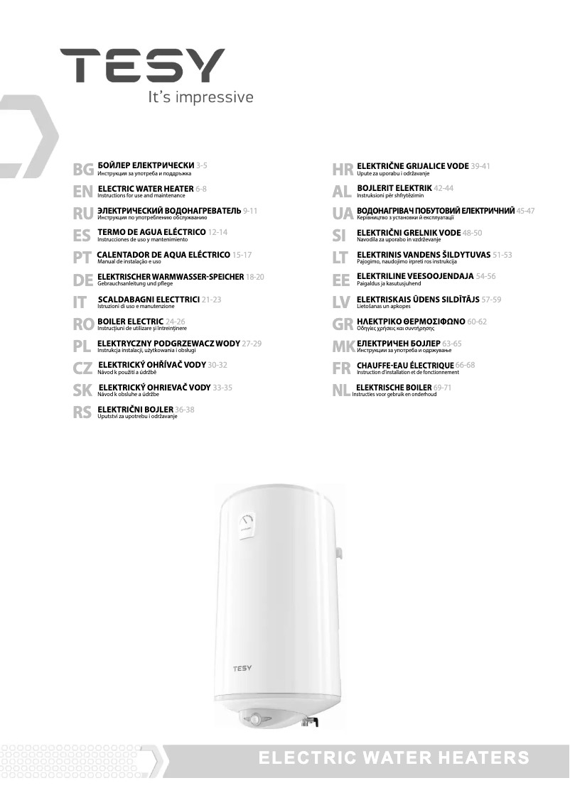 Page 1 de la notice Manuel utilisateur Tesy Anticalc 50