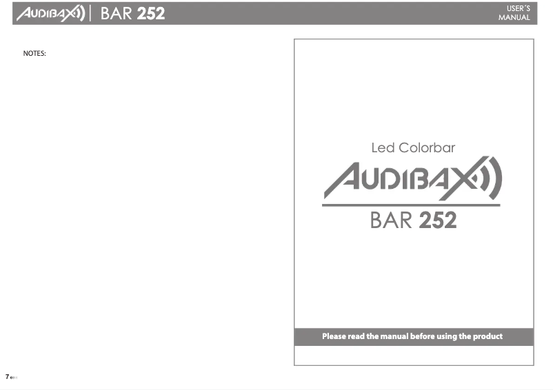 Page 1 de la notice Manuel utilisateur Audibax Bar 252