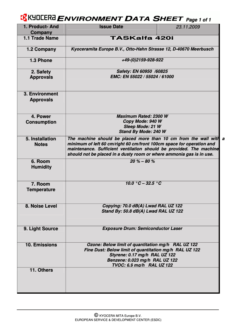 Image de la première page du manuel de l'appareil TASKalfa 420i