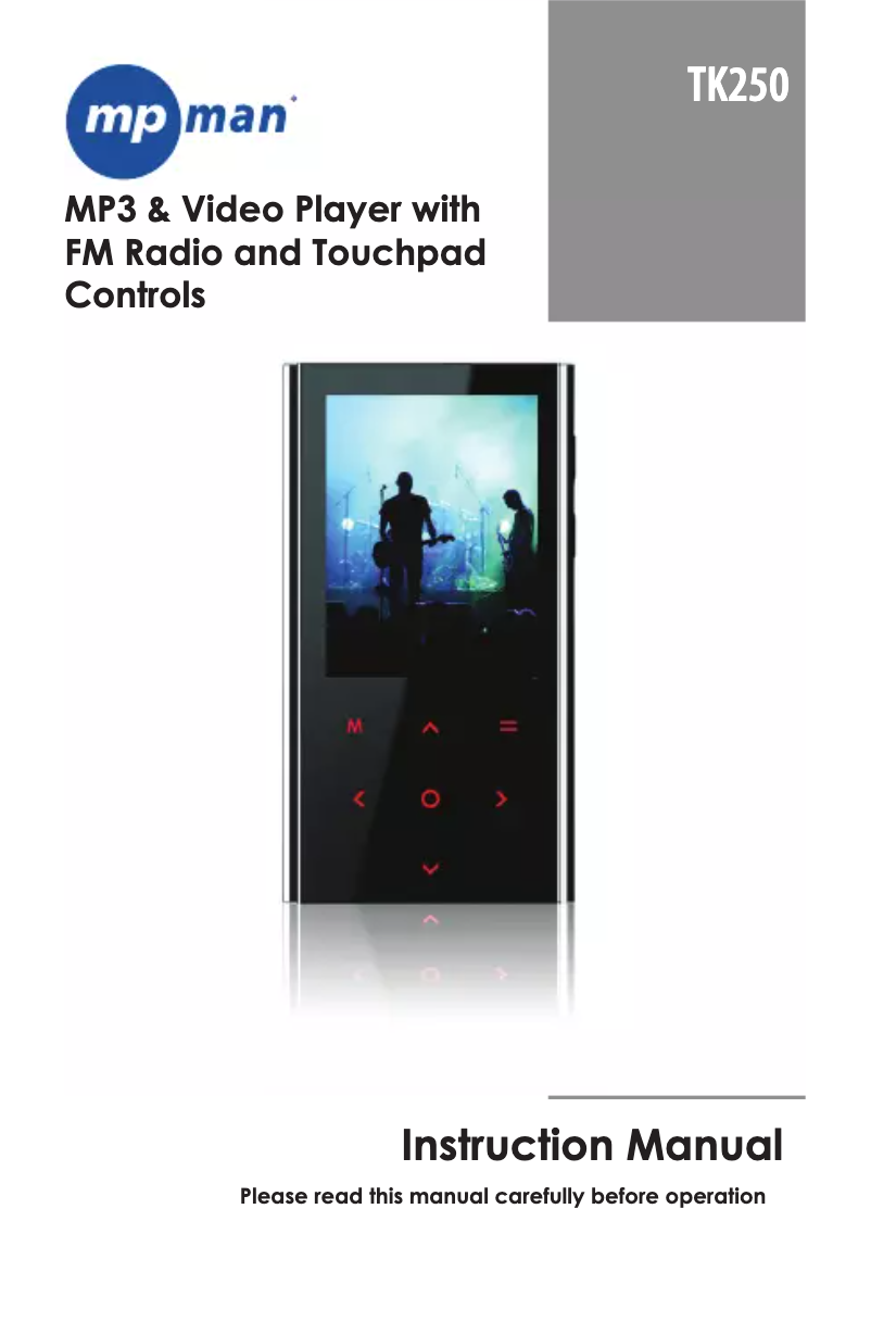 Image de la première page du manuel de l'appareil TK250