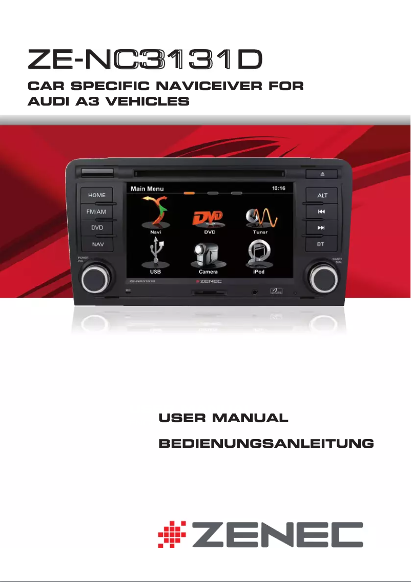 Page n°1 - Manuel utilisateur Zenec ZE-NC3131D (Audi)