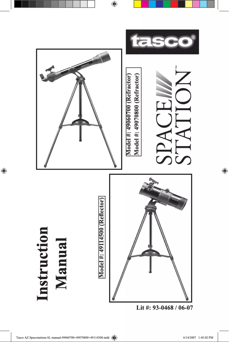 Page n°1 - Manuel utilisateur Tasco Space Station 49114500