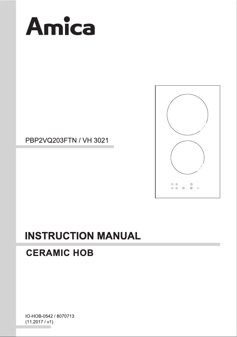Page 1 de la notice Manuel utilisateur Amica PCH3200ZT