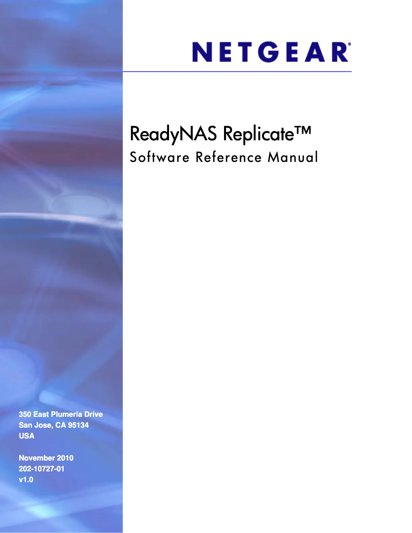 Page 1 de la notice Manuel utilisateur Netgear ReadyNAS R00RPL1