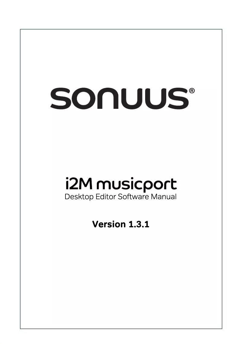 Page n°1 - Manuel utilisateur Sonuus i2M