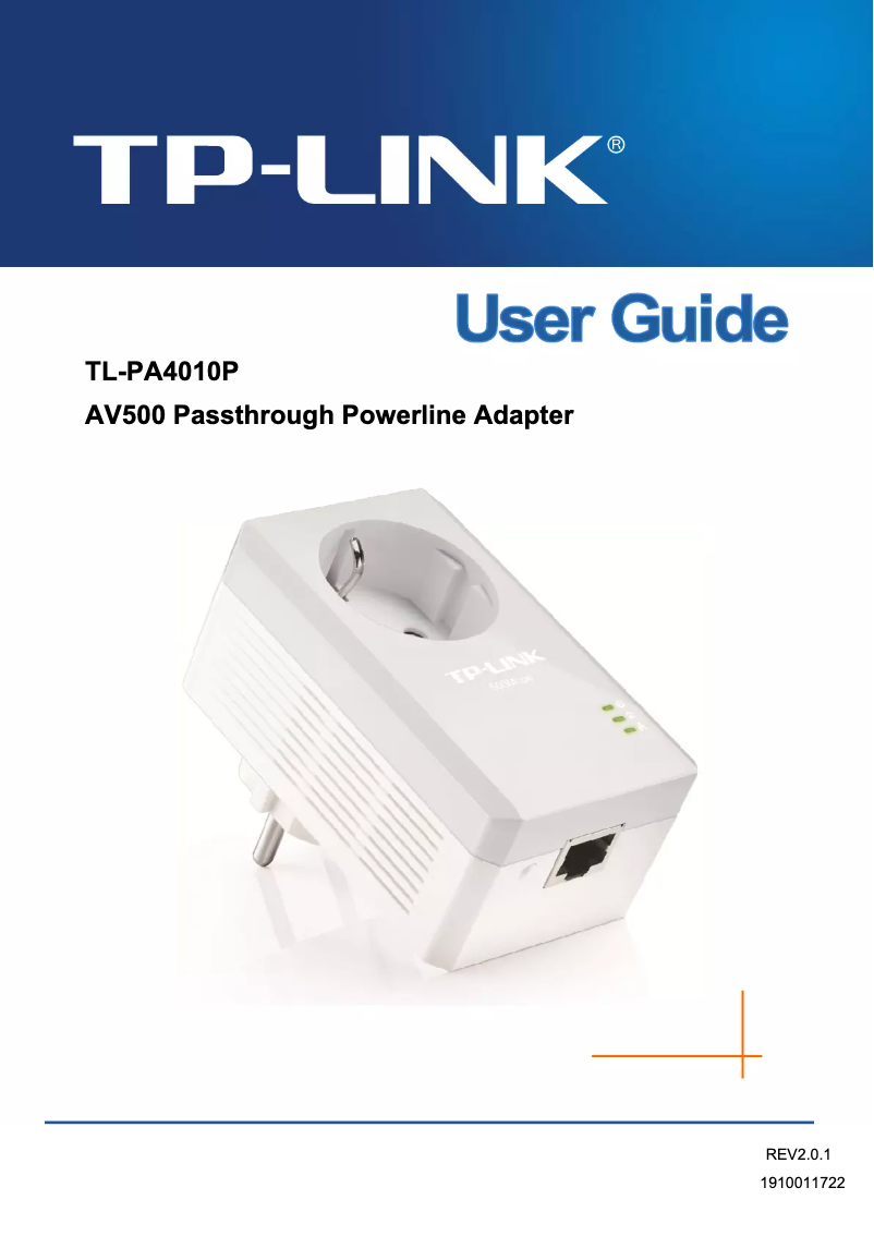 Page n°1 - Guide d'installation TP-Link TL-PA4010P