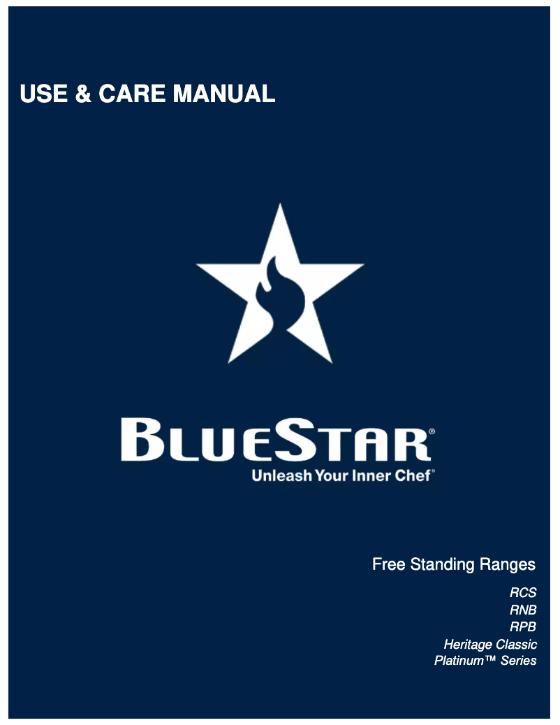 Page n°1 - Guide d'installation BlueStar RNB24FTV2