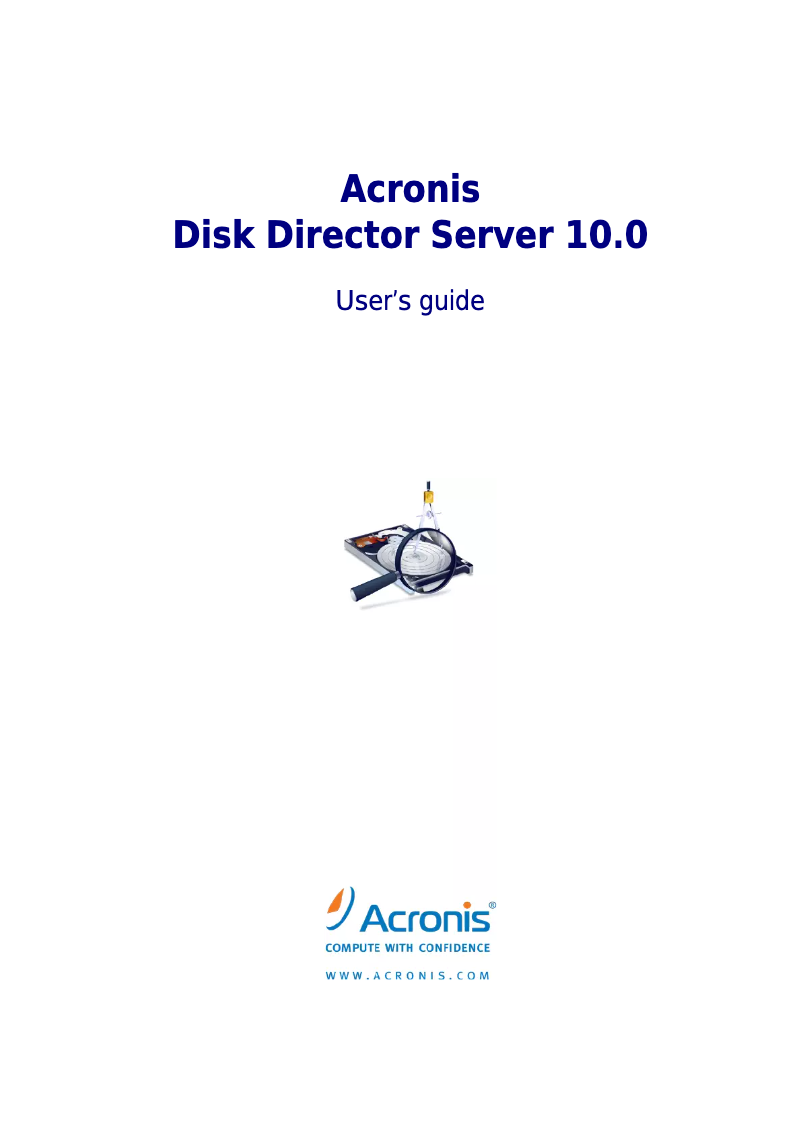 Page 1 de la notice Manuel utilisateur Acronis Disk Director Server 10