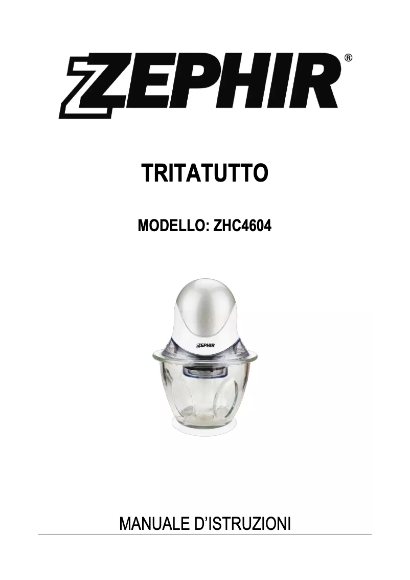 Page 1 de la notice Manuel utilisateur Zephir ZHC4604
