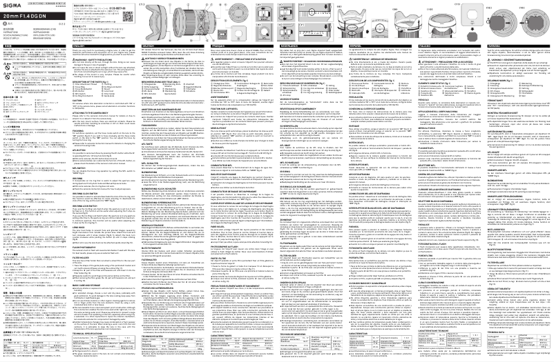 Página 1 del manual Manual de usuario Sigma 20mm F1.4 DG DN