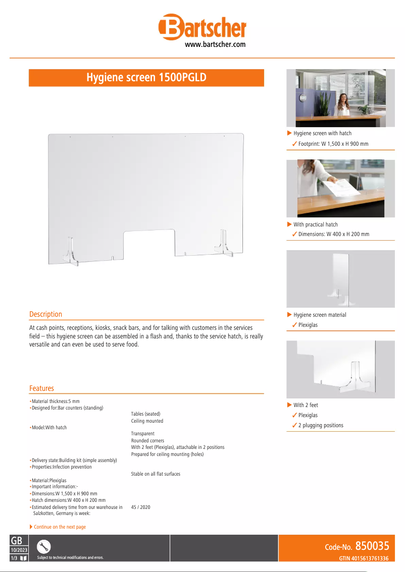 Image de la première page du manuel de l'appareil 1500PGLD