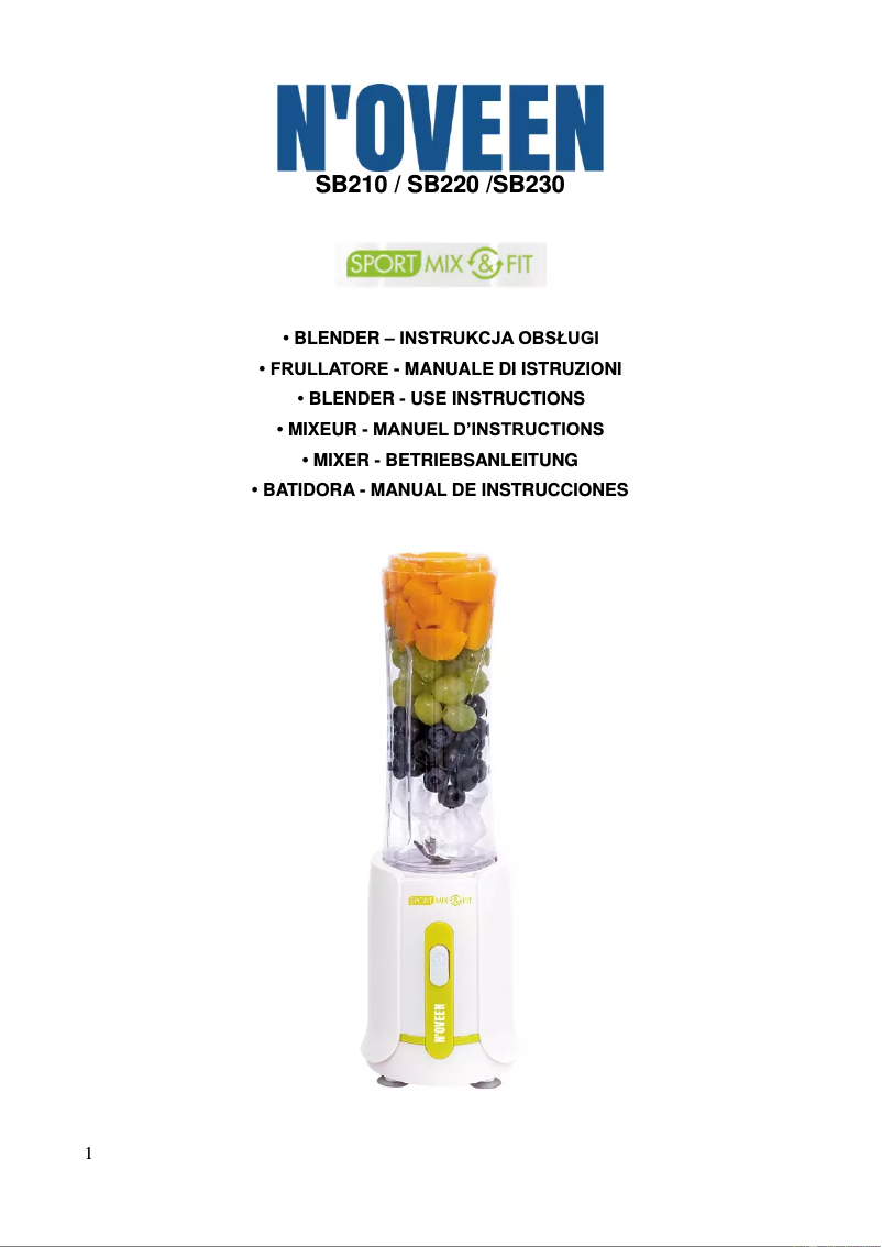 Page n°1 - Manuel utilisateur N'oveen Sport Mix & Fit SB230