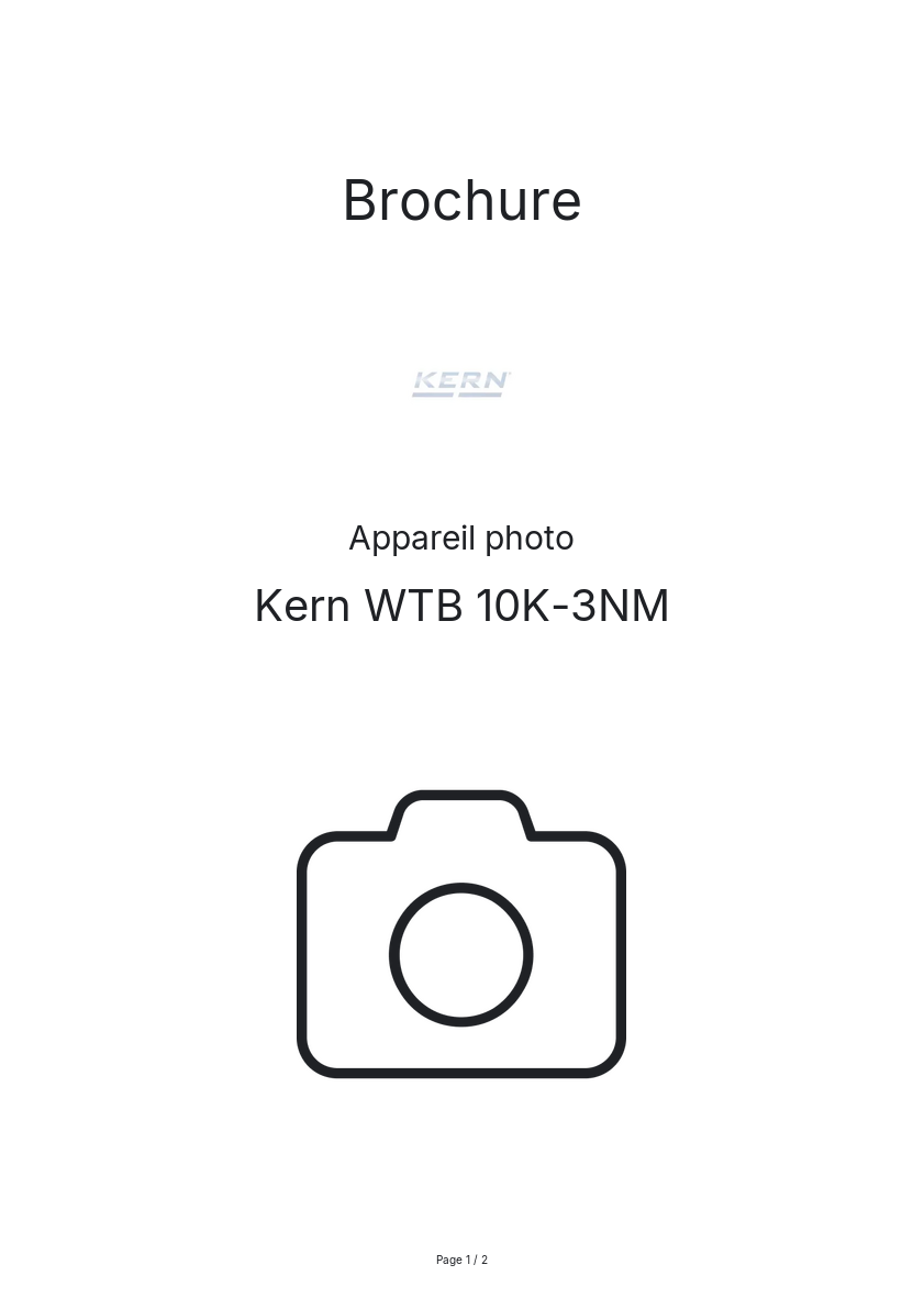 Image de la première page du manuel de l'appareil WTB 10K-3NM