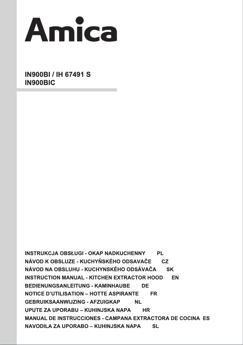 Página 1 del manual Manual de usuario Amica IN900BIC