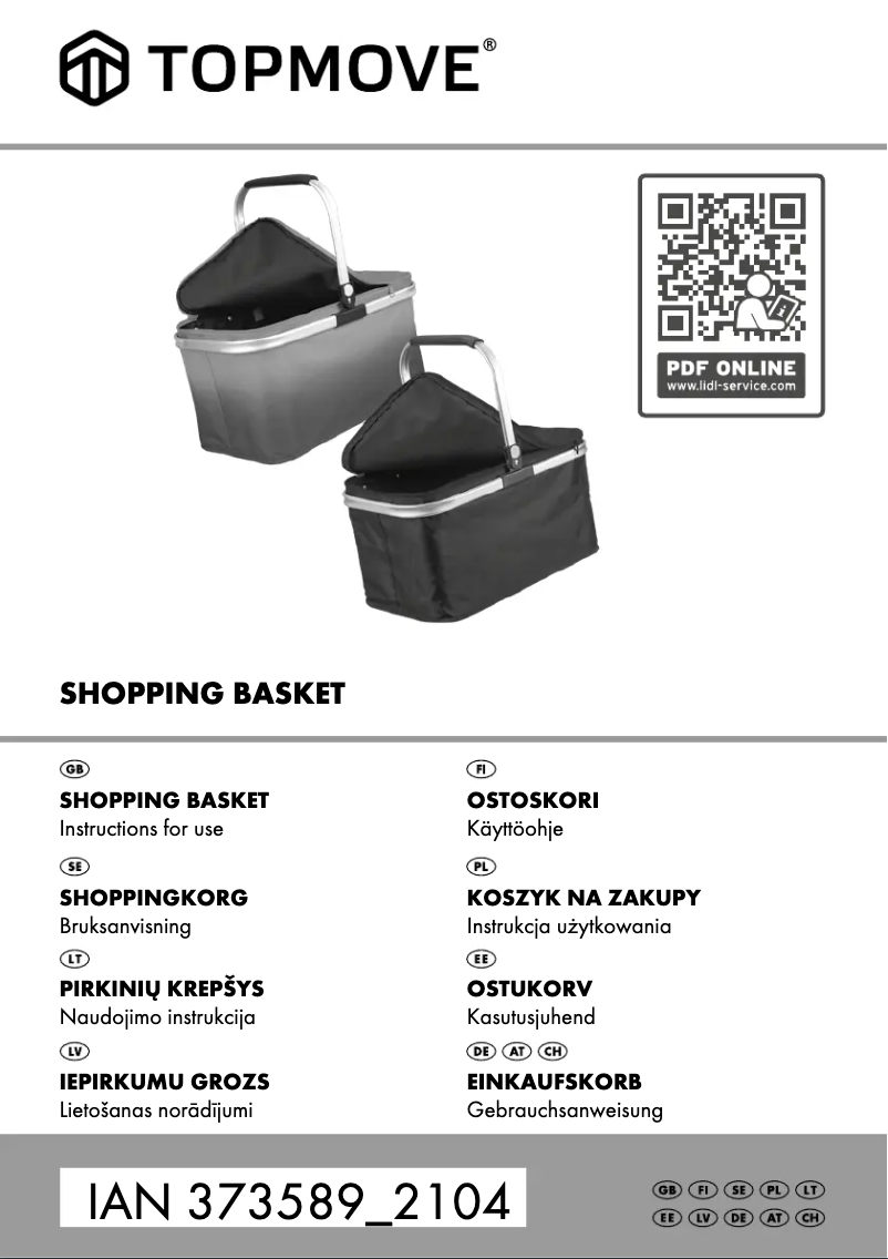 Page 1 de la notice Manuel utilisateur Topmove IAN 373589