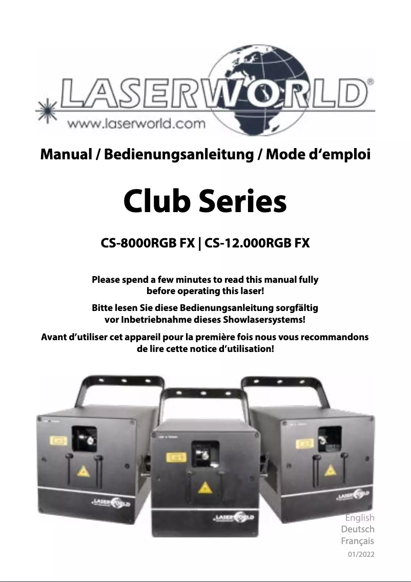 Image de la première page du manuel de l'appareil CS-8000RGB FX