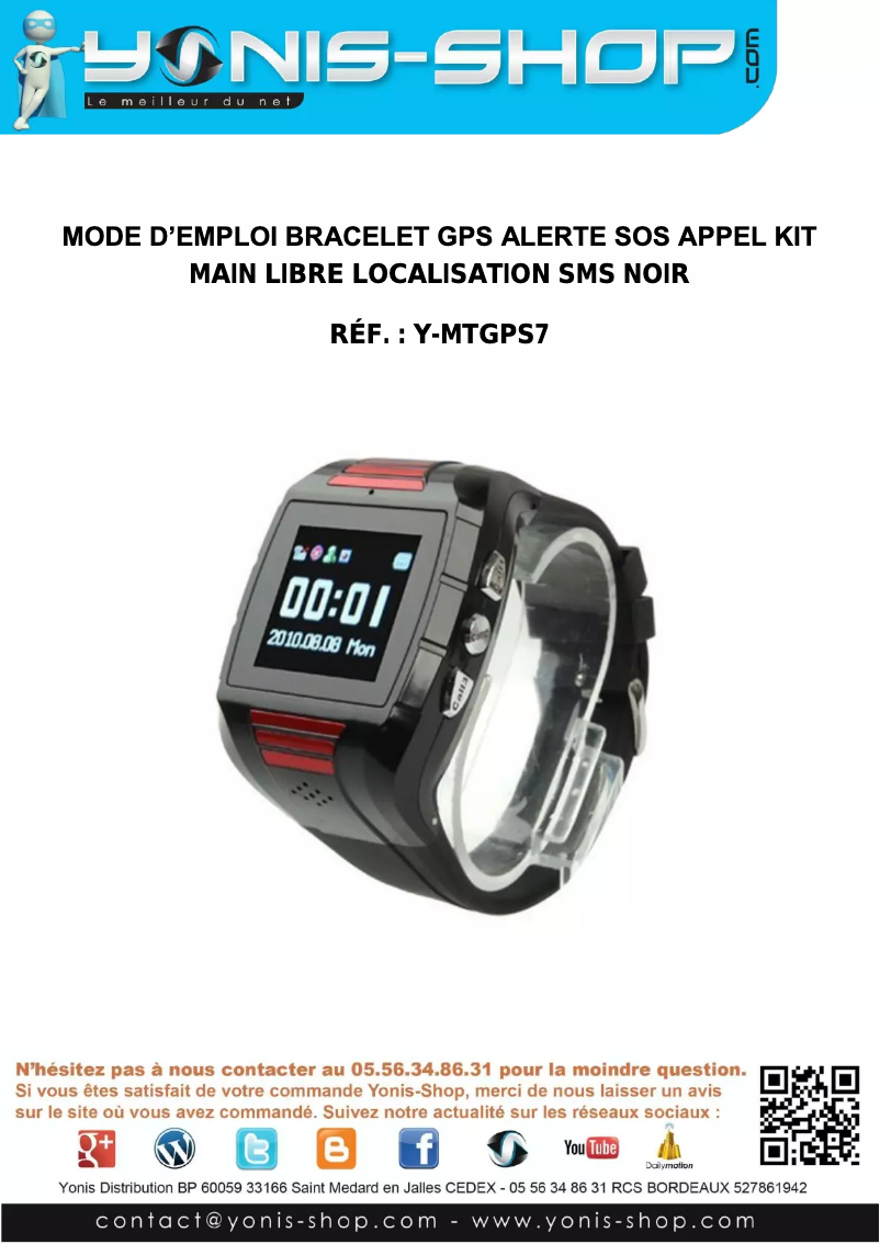 Page n°1 - Manuel utilisateur Yonis Y-MTGPS7