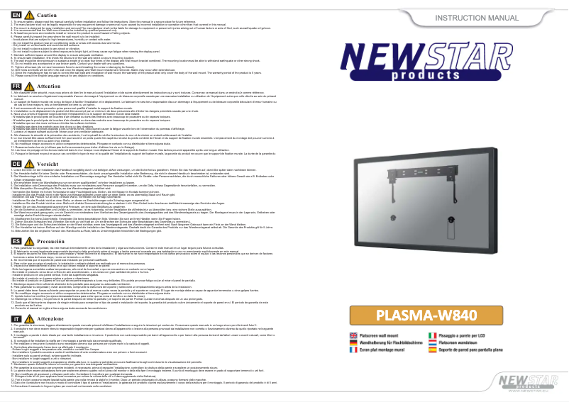 Image de la première page du manuel de l'appareil PLASMA-W840
