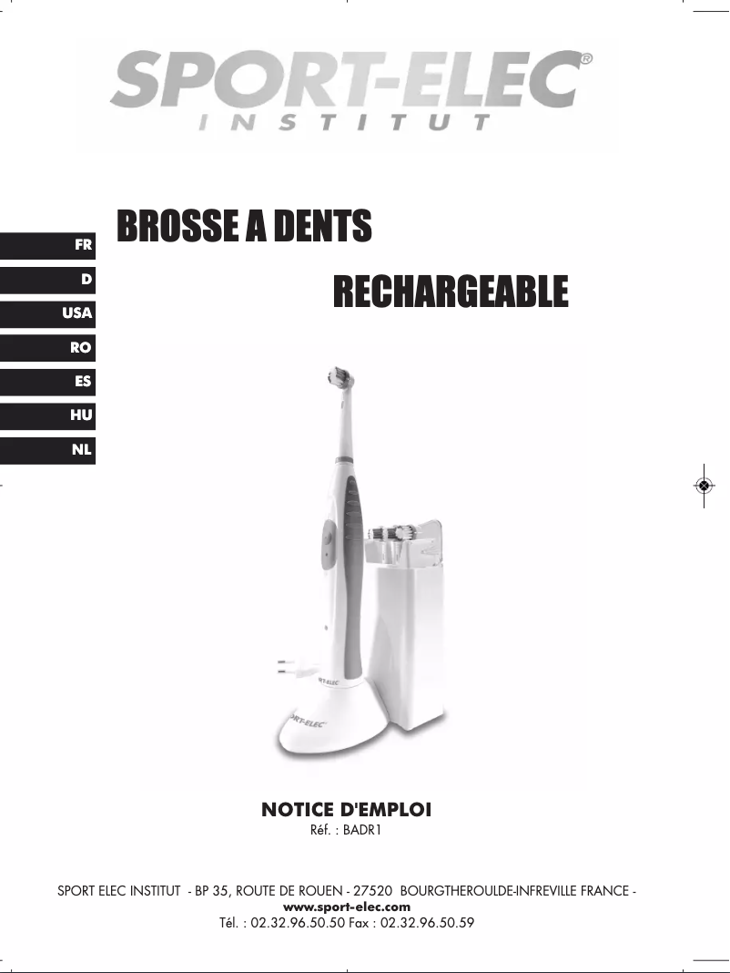 Image de la première page du manuel de l'appareil BADR1