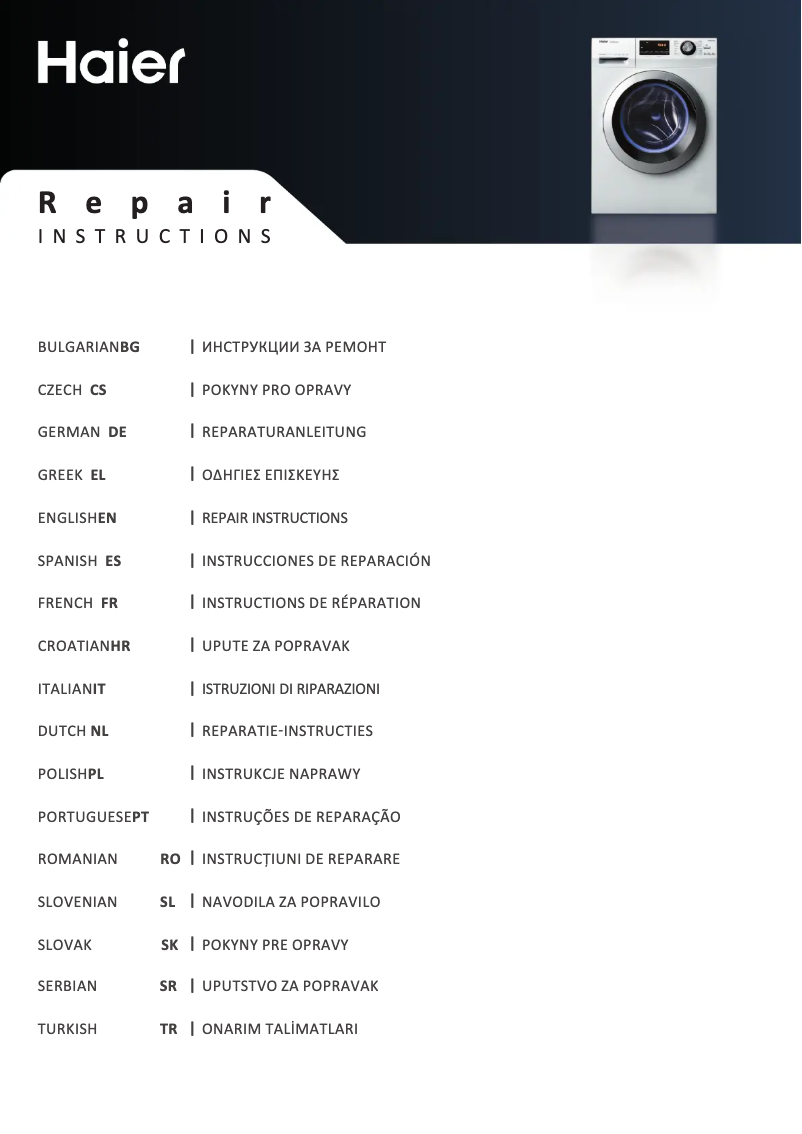 Page 1 of the manual User Manual Haier Series 30 HW90-SB1230N