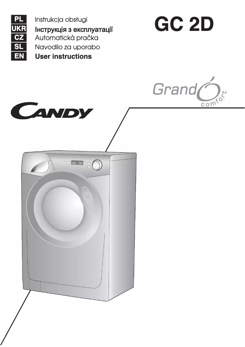 Page 1 de la notice Manuel utilisateur Candy GC 1072D1/1-S
