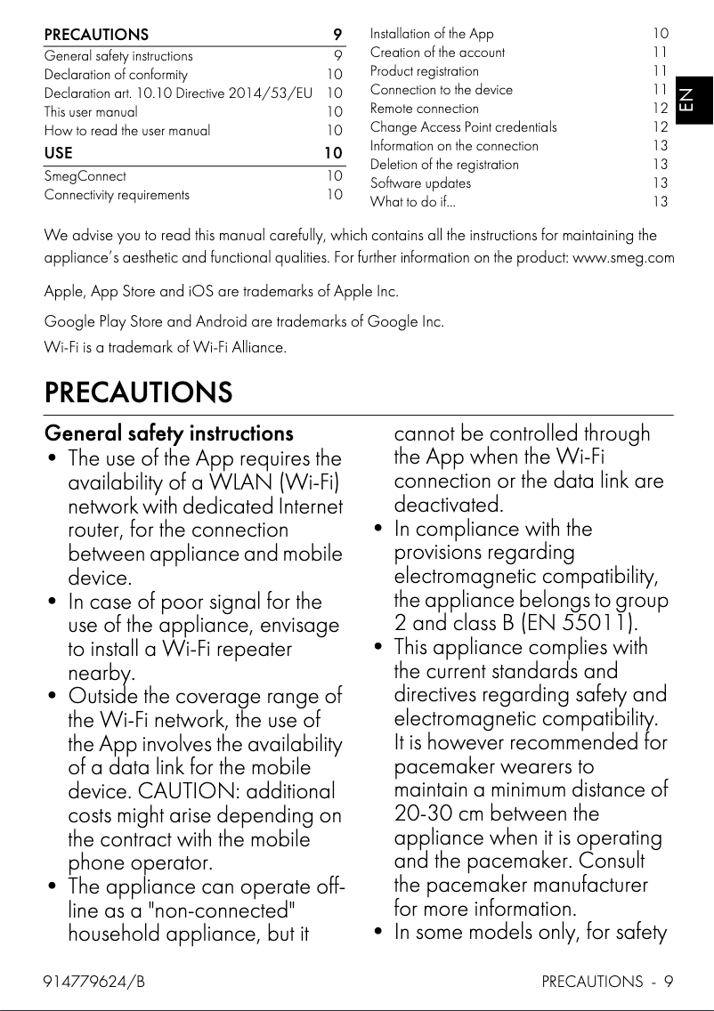Image de la première page du manuel de l'appareil CVI138LWS2