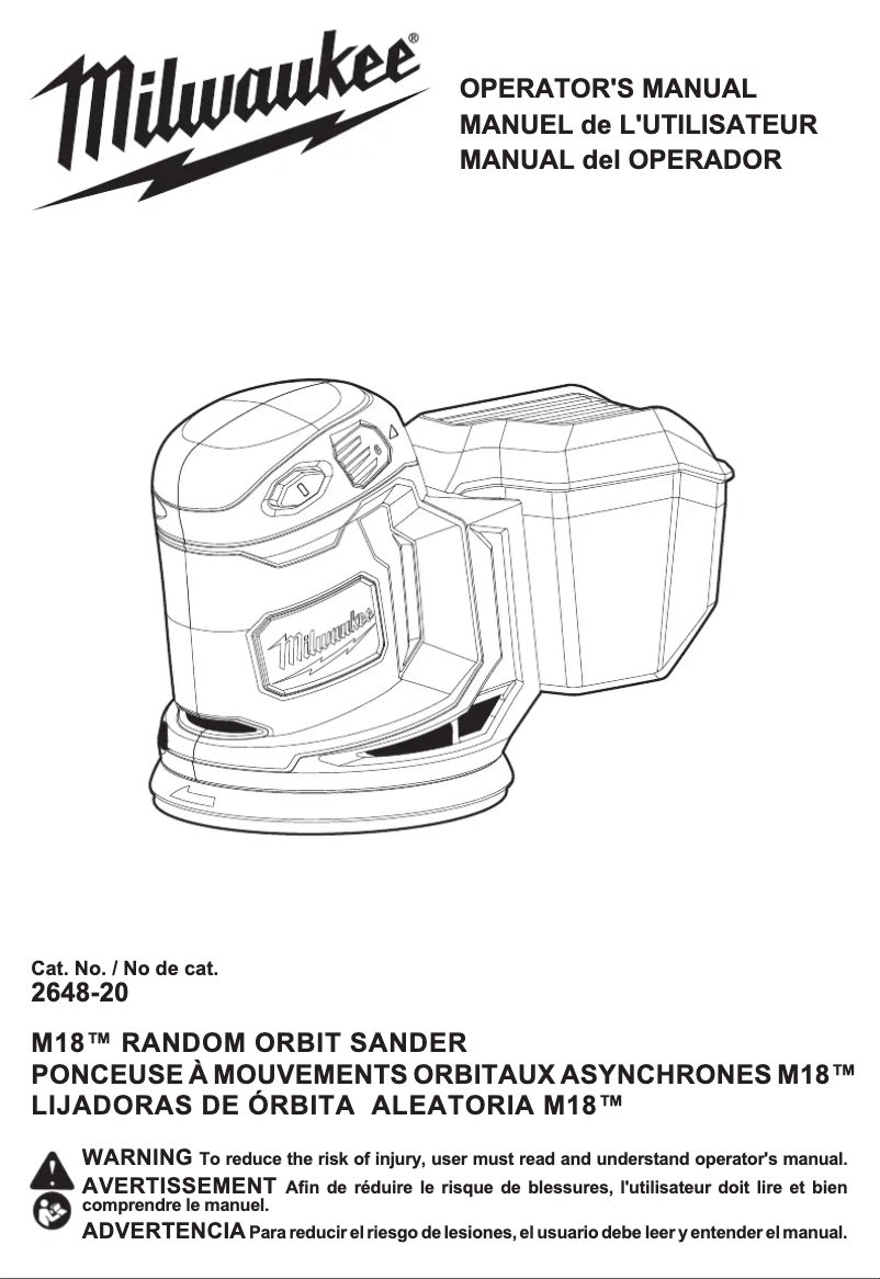 Página 1 del manual Manual de usuario Milwaukee M18 2648-21