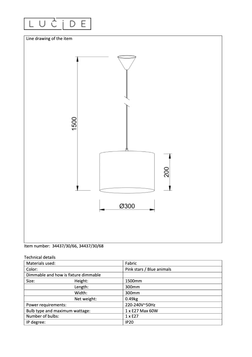Page 1 of the manual User Manual Lucide Adrian