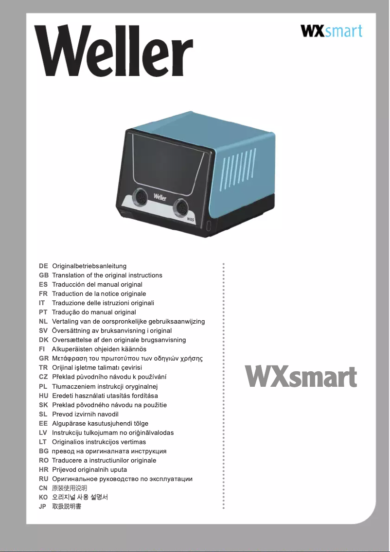 Page n°1 - Manuel utilisateur Weller WXS2010