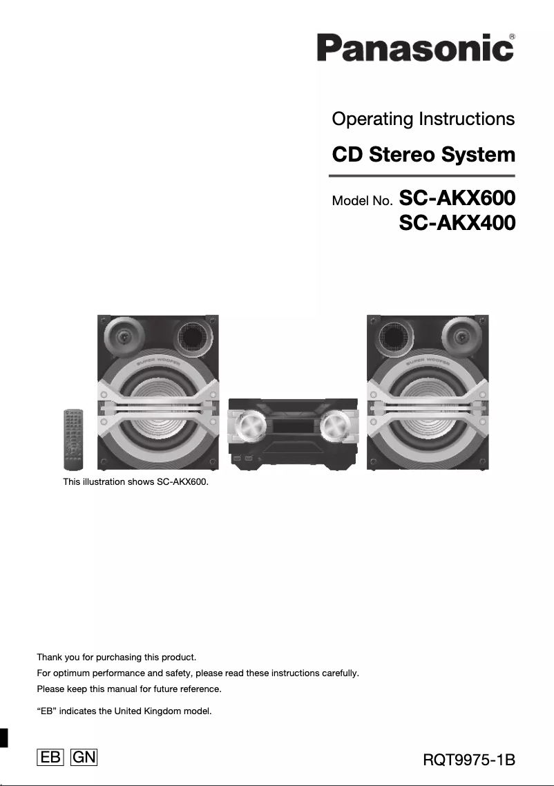 Image de la première page du manuel de l'appareil SC-AKX600