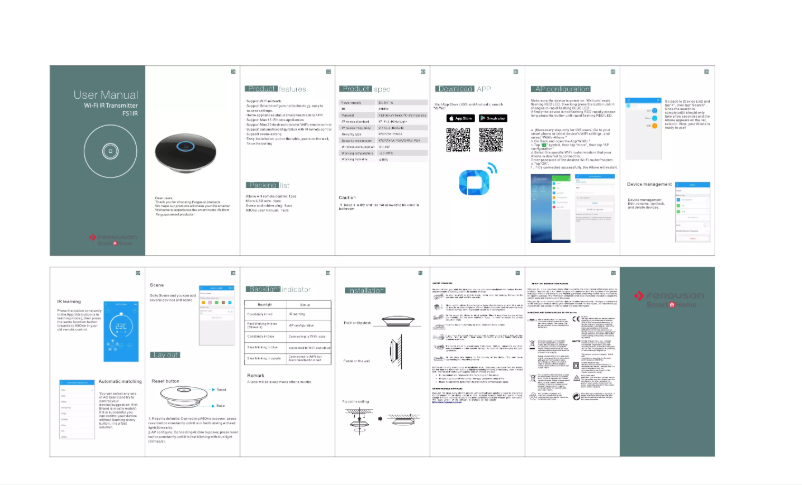 Image de la première page du manuel de l'appareil SmartHome FS1 IR Wifi