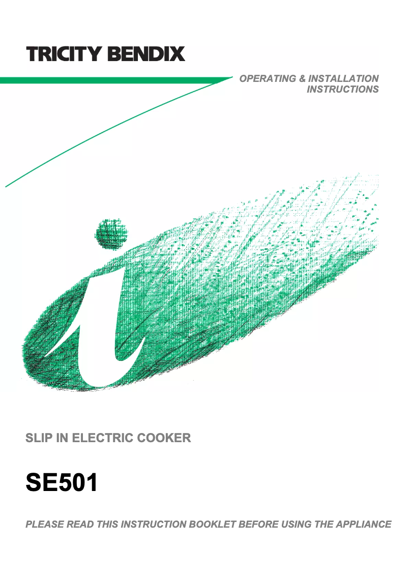 Page n°1 - Manuel utilisateur Tricity Bendix SE501W