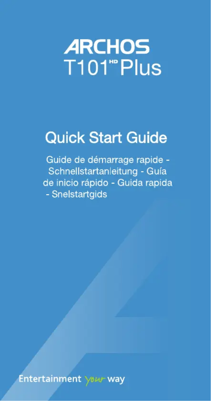 Page 1 de la notice Manuel utilisateur Archos T101 HD Plus