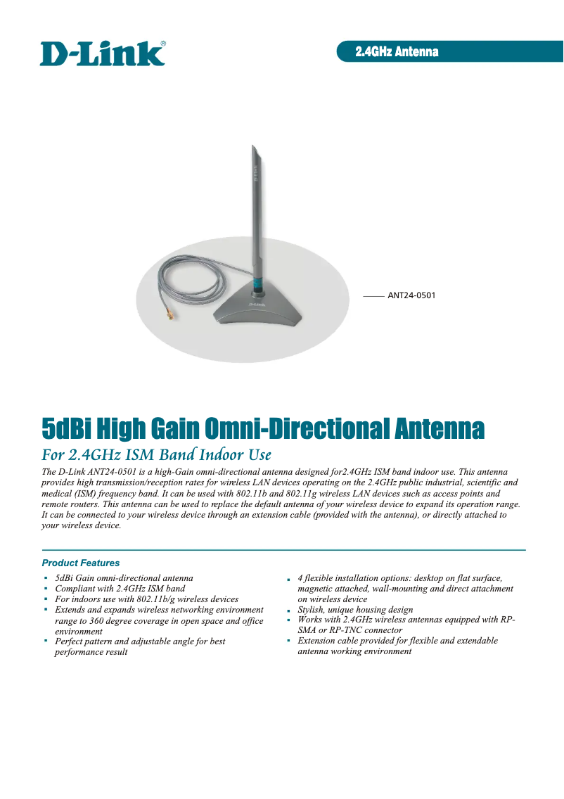 Image de la première page du manuel de l'appareil ANT24-0501