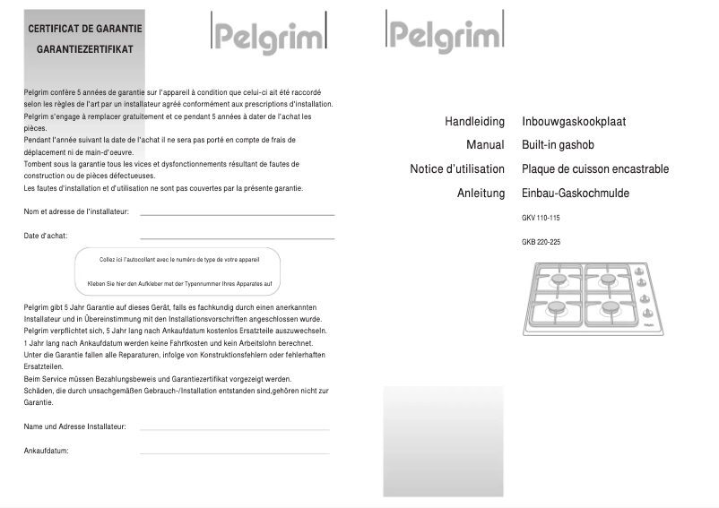 Image de la première page du manuel de l'appareil GKV110