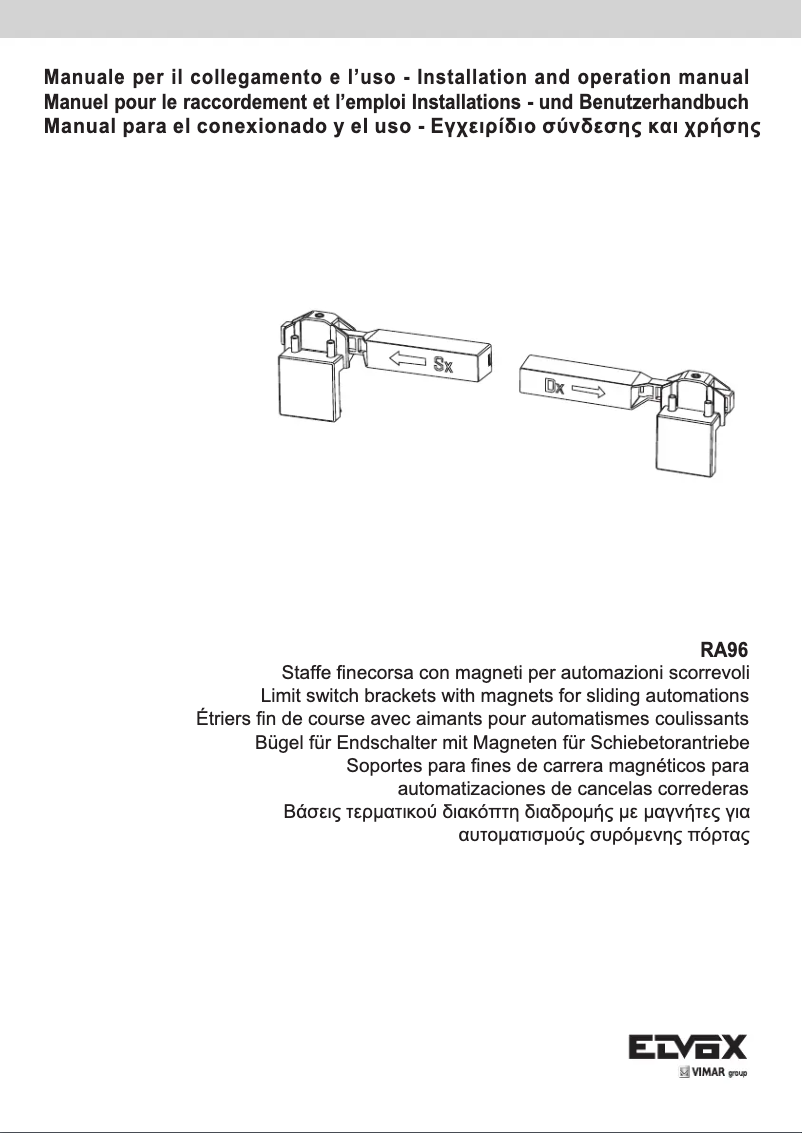 Page n°1 - Manuel utilisateur Vimar ELVOX RA96
