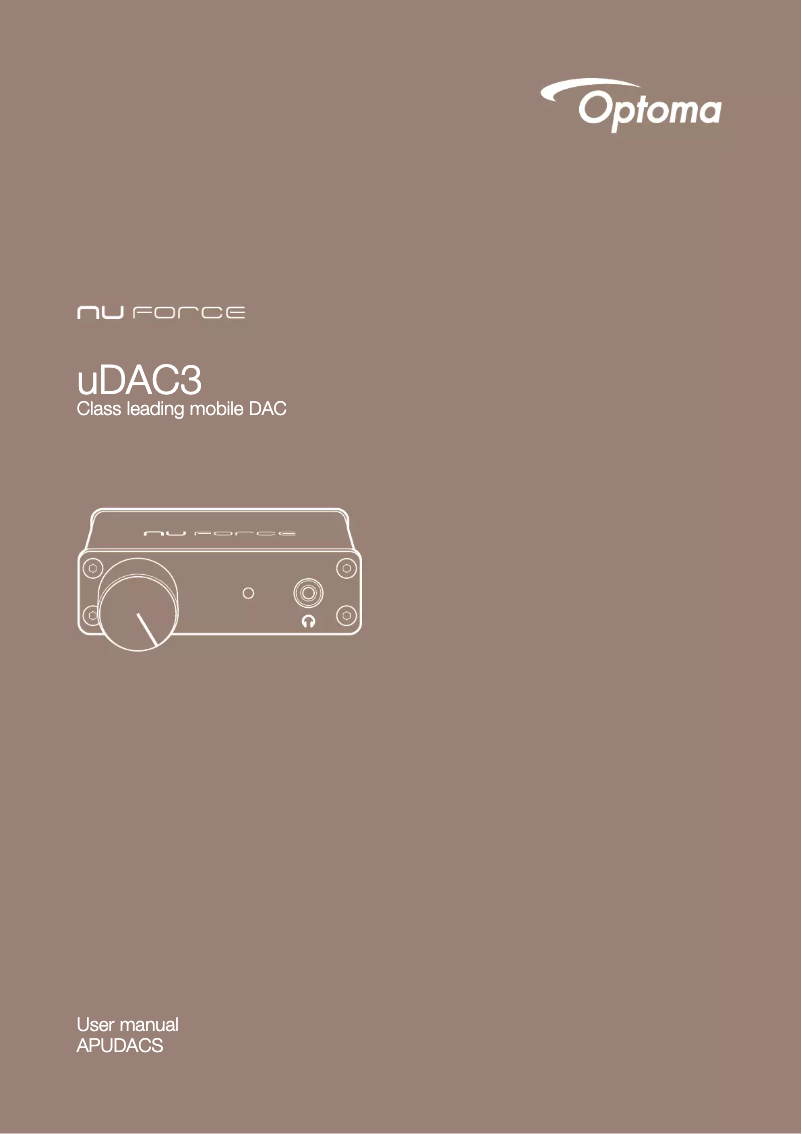 Page n°1 - Manuel utilisateur Optoma uDAC3