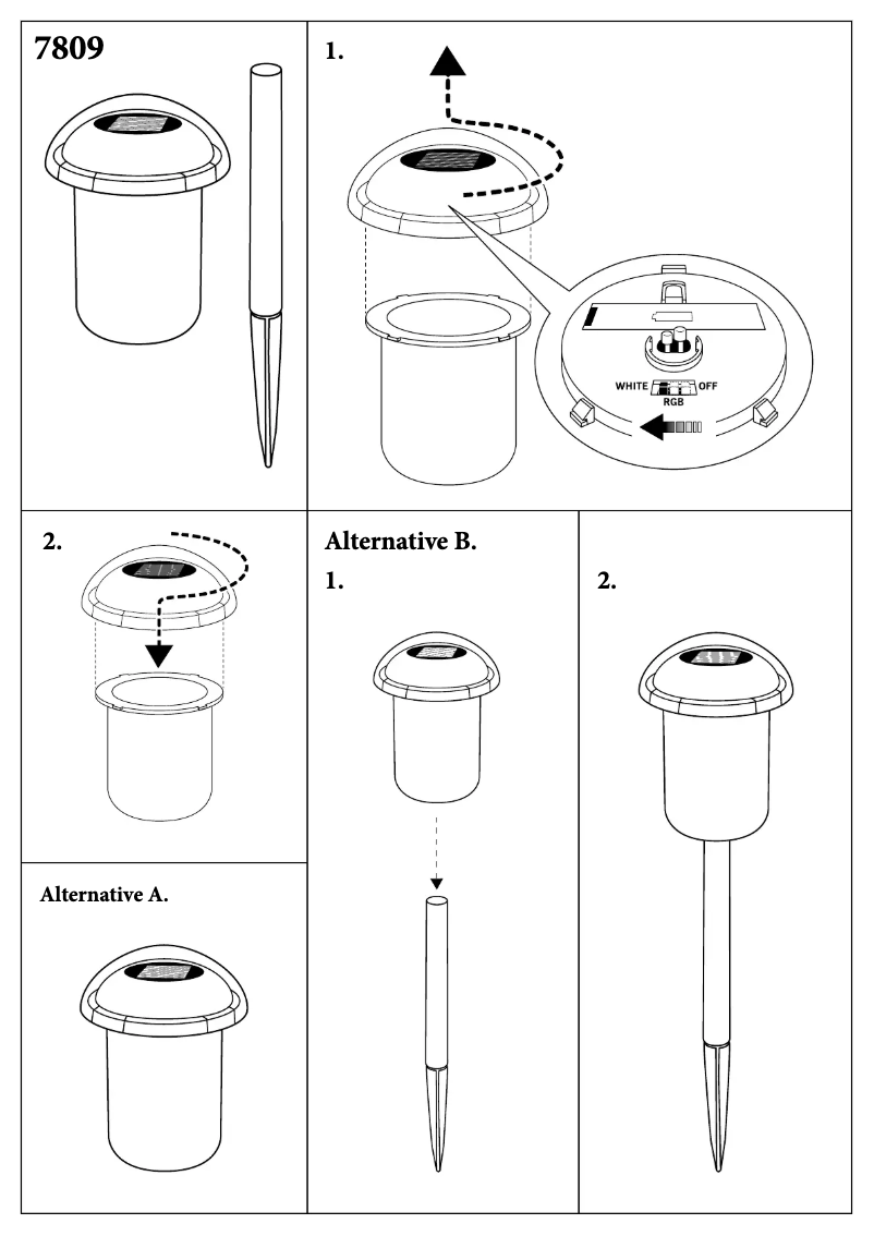 Image de la première page du manuel de l'appareil Assisi Led Solar