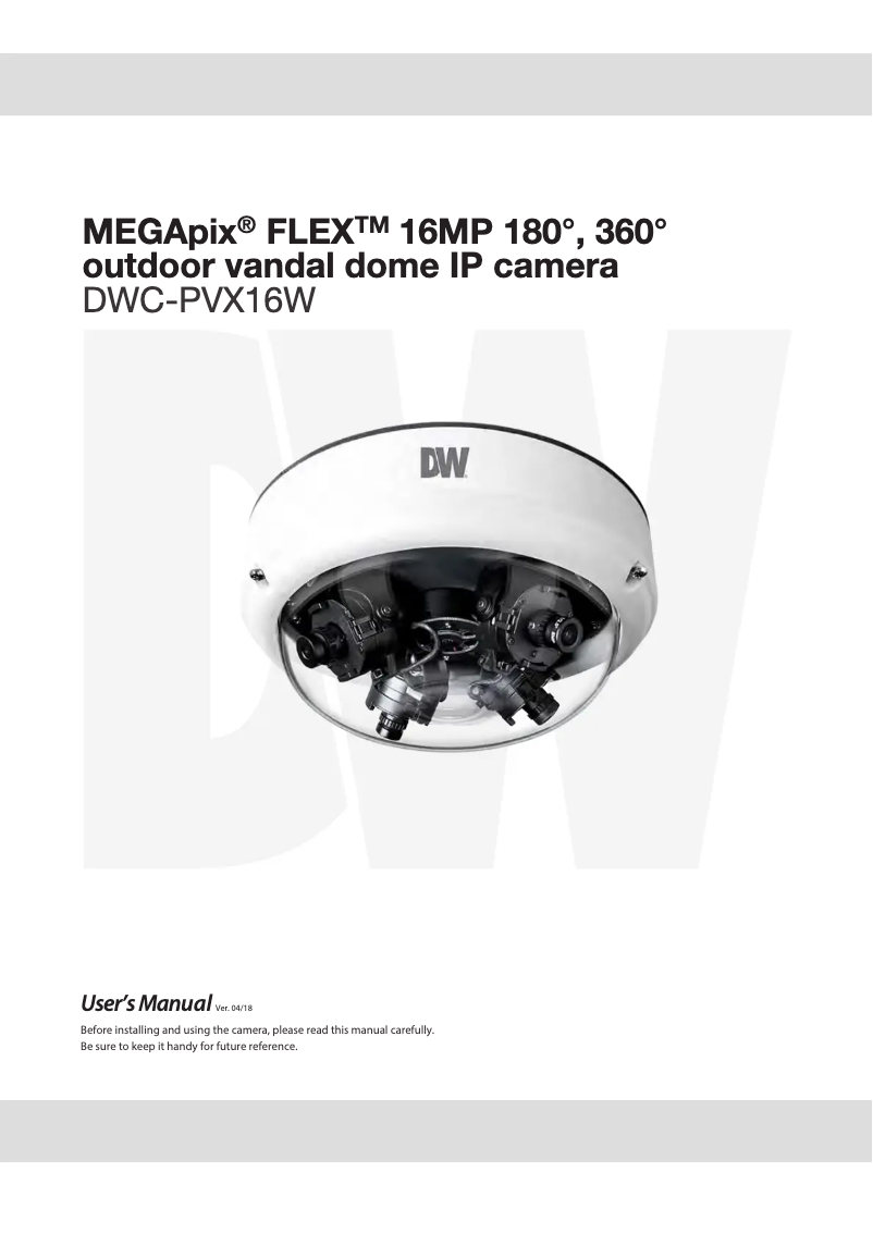 Image de la première page du manuel de l'appareil MegaPix Flex DWC-PVX16W
