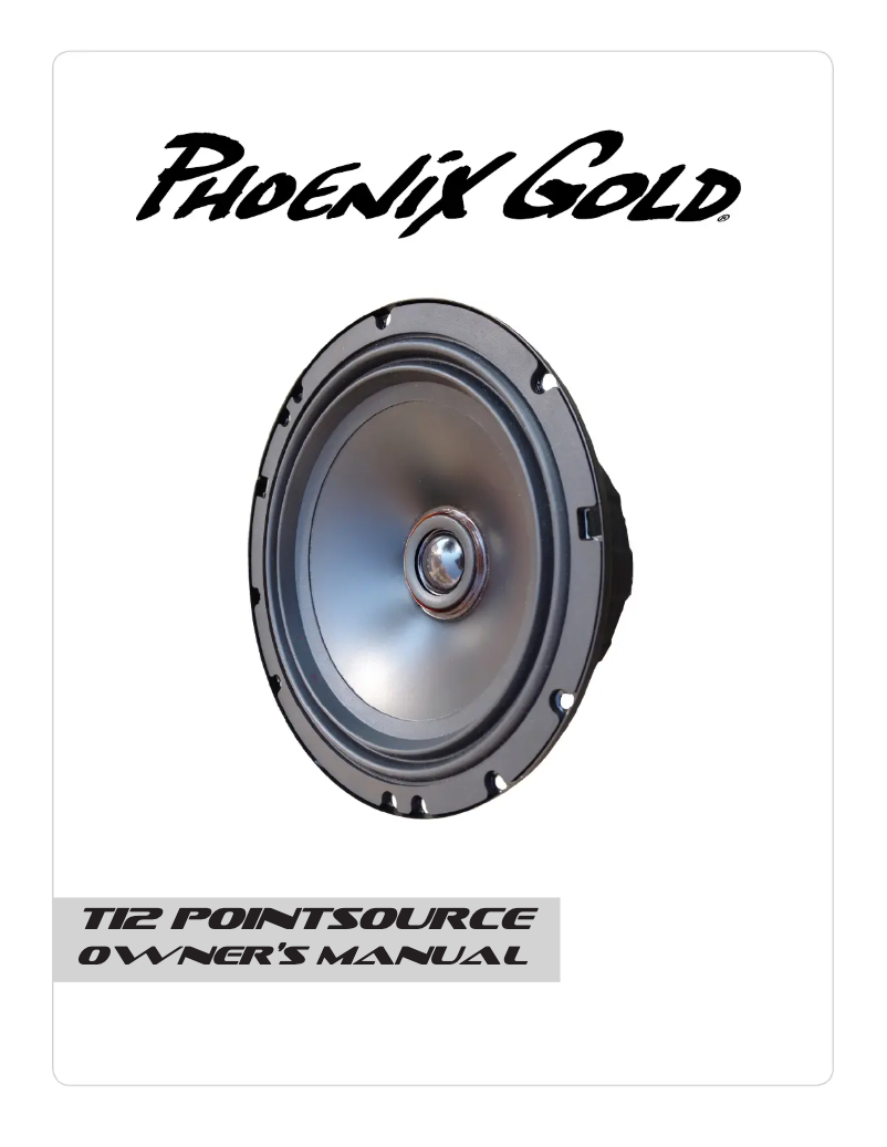 Page n°1 - Manuel utilisateur Phoenix Gold TI269PS