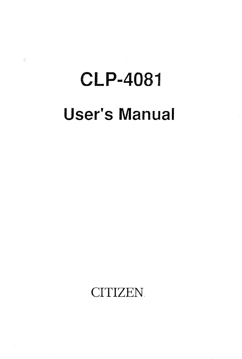 Página 1 del manual Manual de usuario Citizen CLP-4081