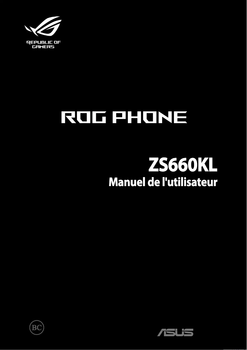 Image de la première page du manuel de l'appareil ROG Phone ZS660KL