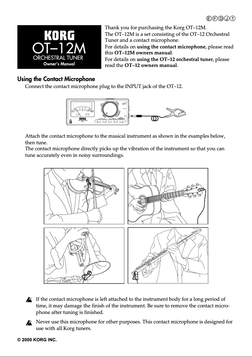 Page n°1 - Manuel utilisateur Korg OT-12M