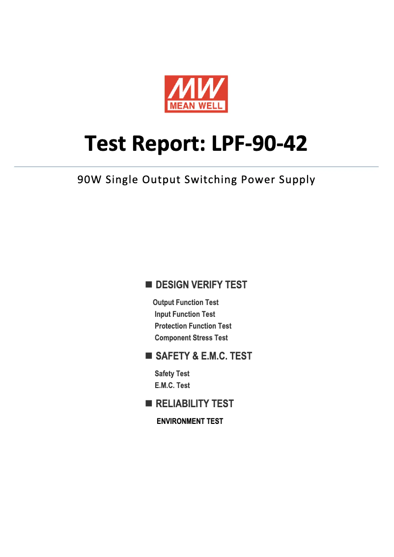 Page n°1 - Fiche technique Mean Well LPF-90-42
