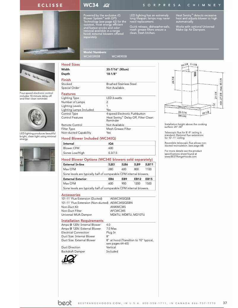 Page 1 de la notice Manuel utilisateur Best WC34IQ90SB