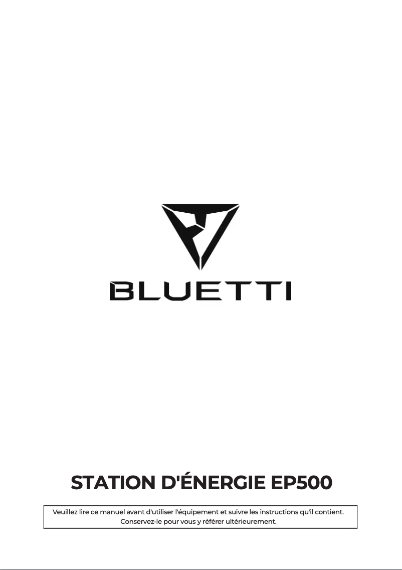 Page n°1 - Manuel utilisateur Bluetti EP500
