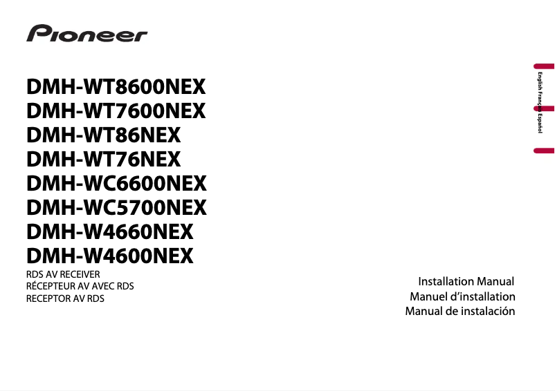 Page n°1 - Guide d'installation Pioneer DMH-WT8600NEX