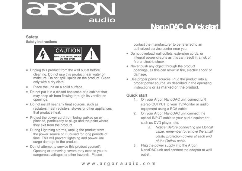 Imagen de la primera página del manual del dispositivo NanoDAC