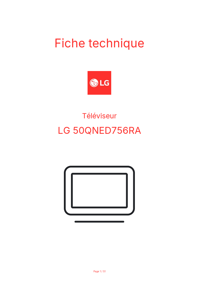 Page n°1 - Fiche technique LG 50QNED756RA